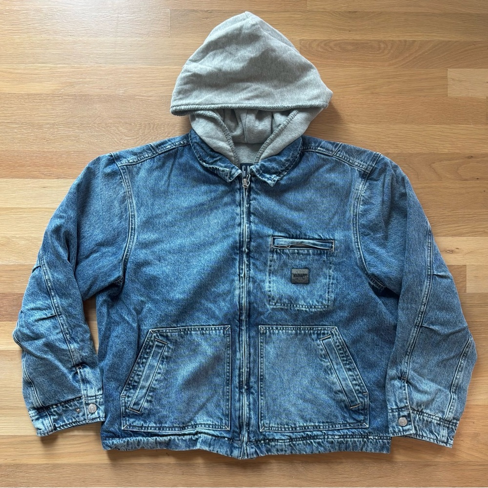 Gap x MadHappy Hooded Workwear Denim Fleece Jacket
